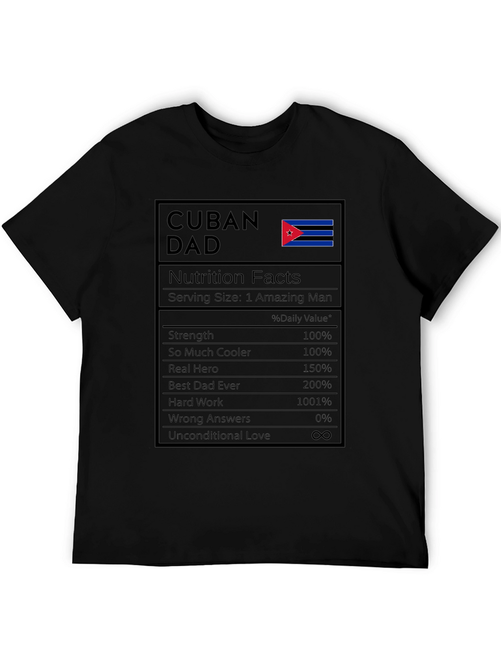 Cuban Dad Nutrition Facts T-Shirt
