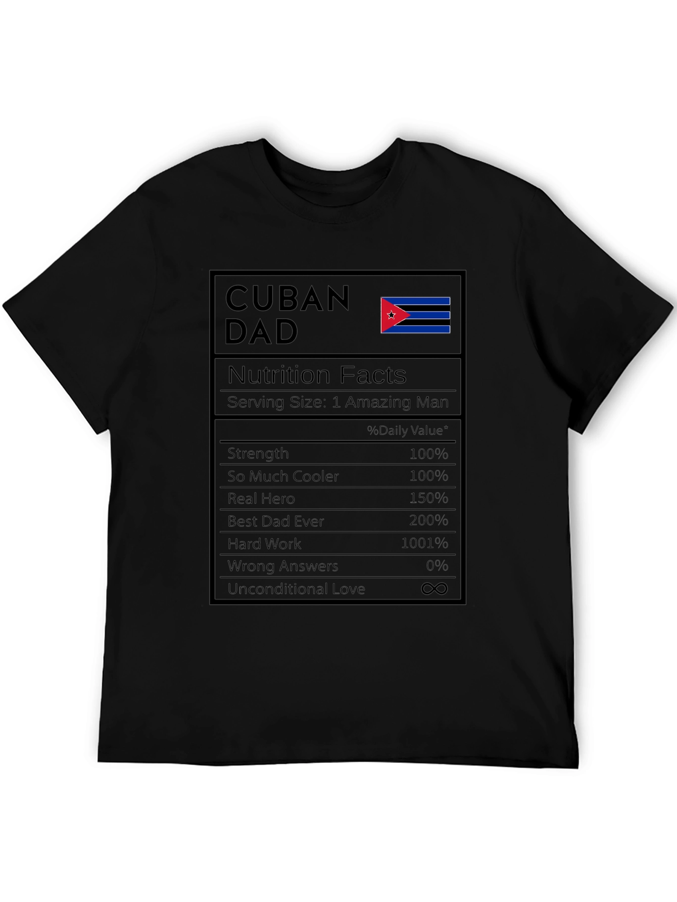 Cuban Dad Nutrition Facts T-Shirt