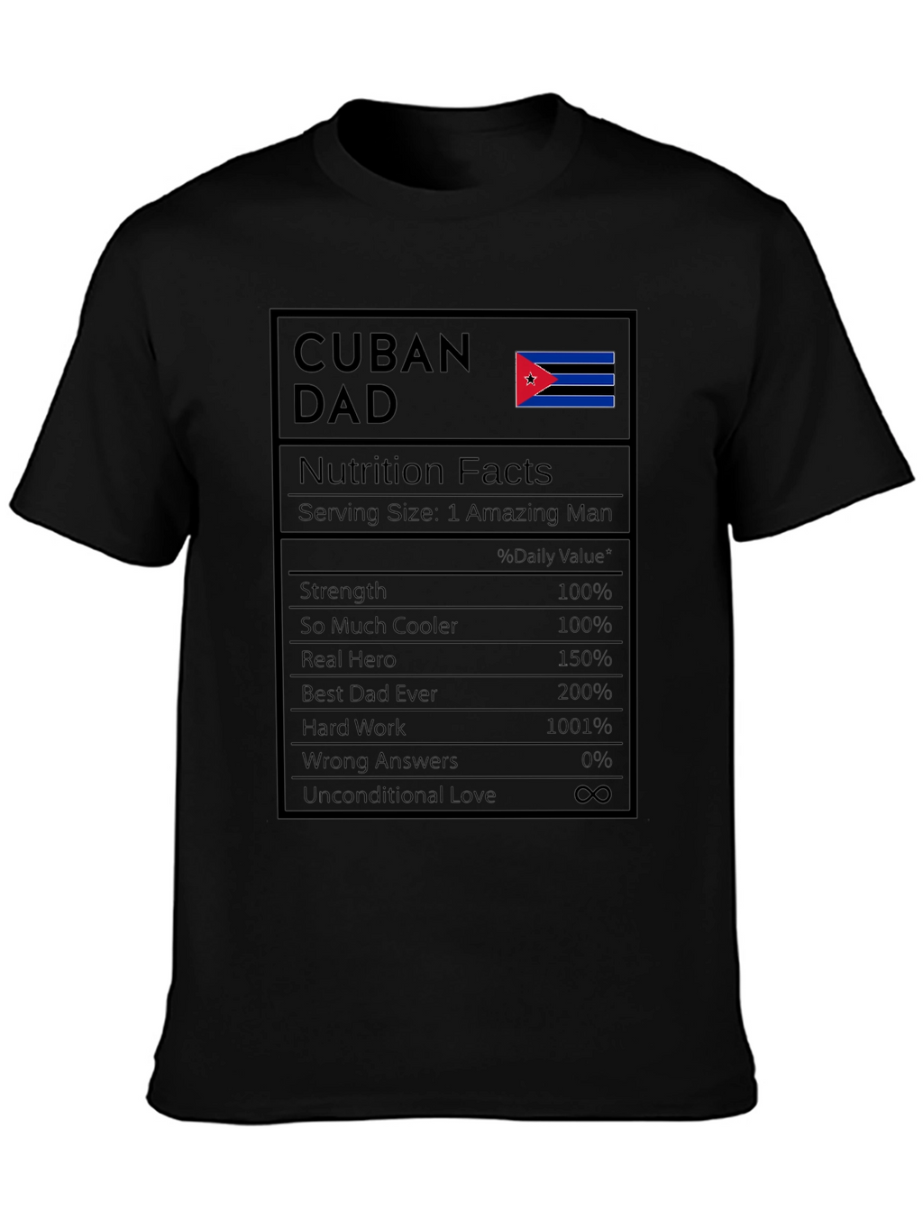 Cuban Dad Nutrition Facts T-Shirt