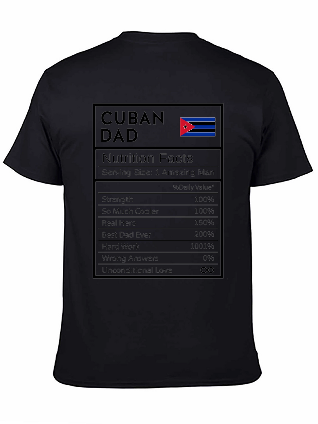 Cuban Dad Nutrition Facts T-Shirt