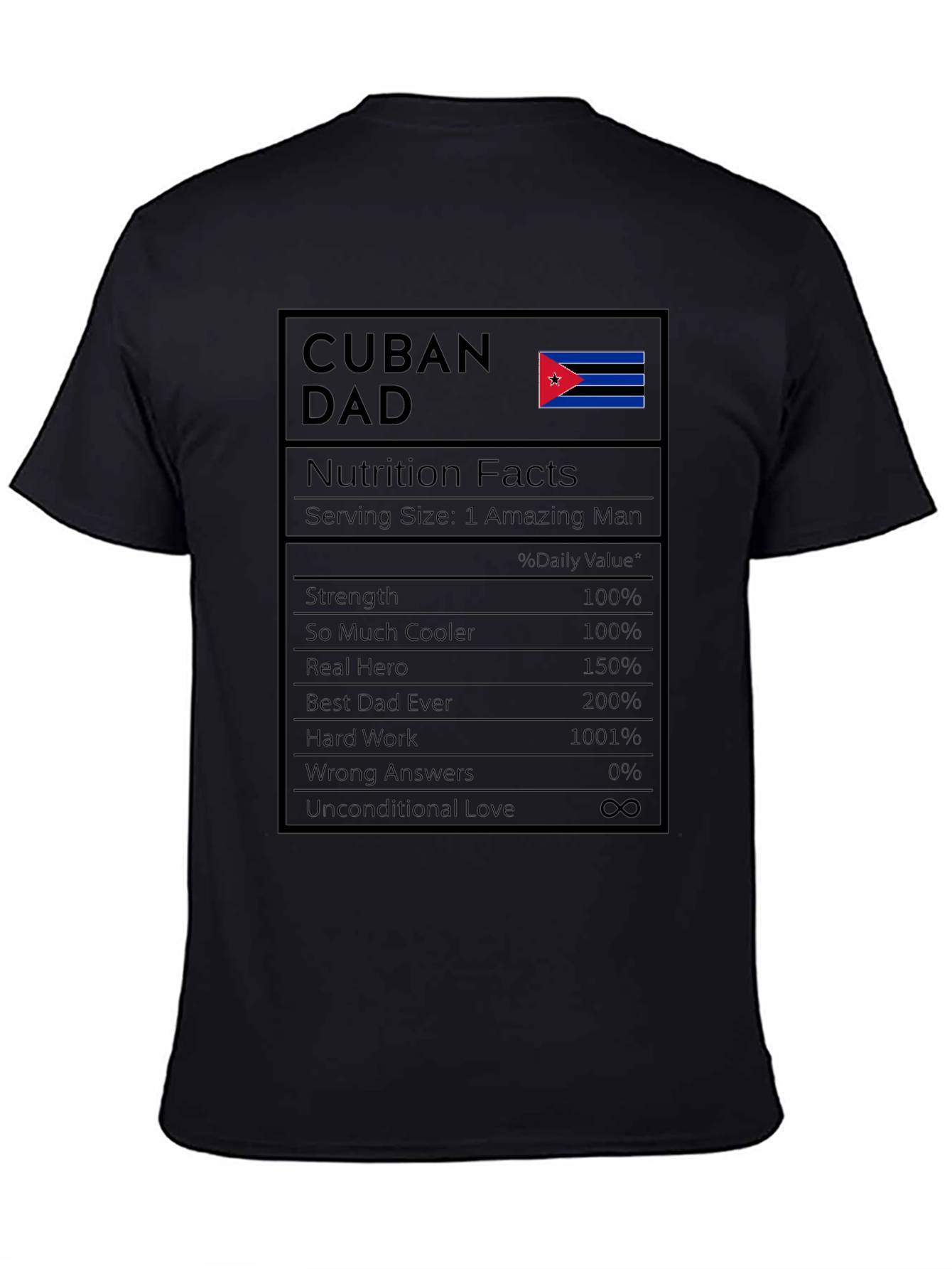 Cuban Dad Nutrition Facts T-Shirt