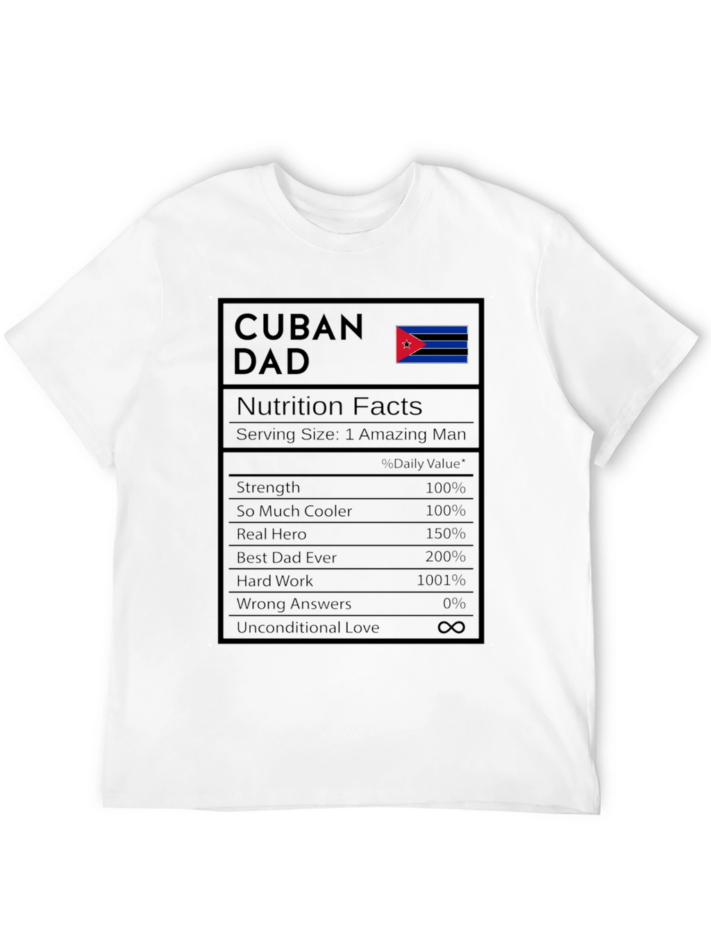 Cuban Dad Nutrition Facts T-Shirt