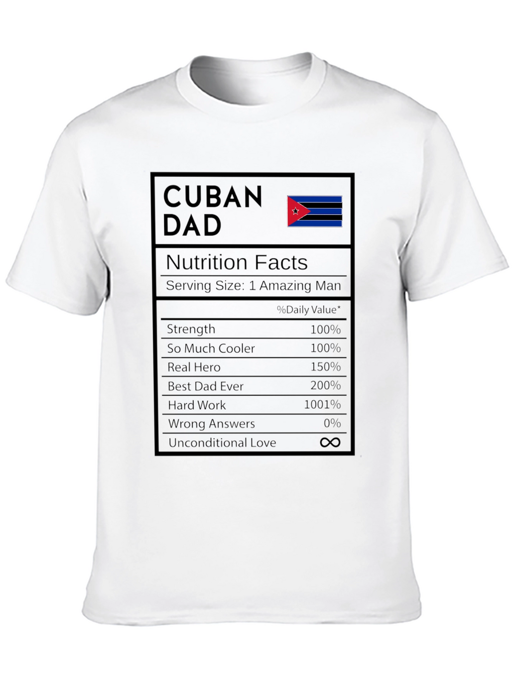 Cuban Dad Nutrition Facts T-Shirt