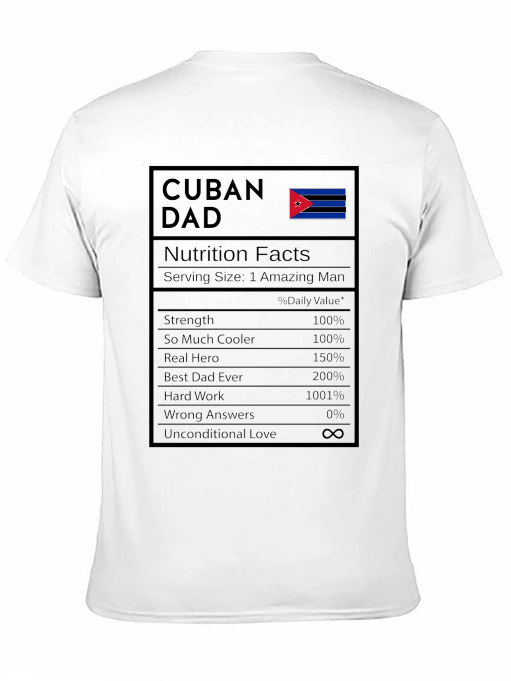 Cuban Dad Nutrition Facts T-Shirt