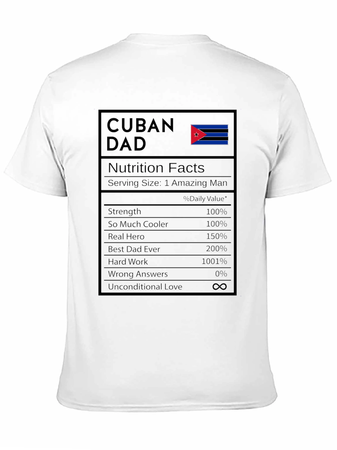Cuban Dad Nutrition Facts T-Shirt