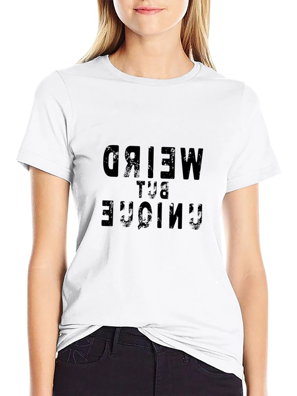 Weird But Unique Graphic Tee - Black Cotton T-Shirt