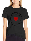 Heart Circle Black T-Shirt
