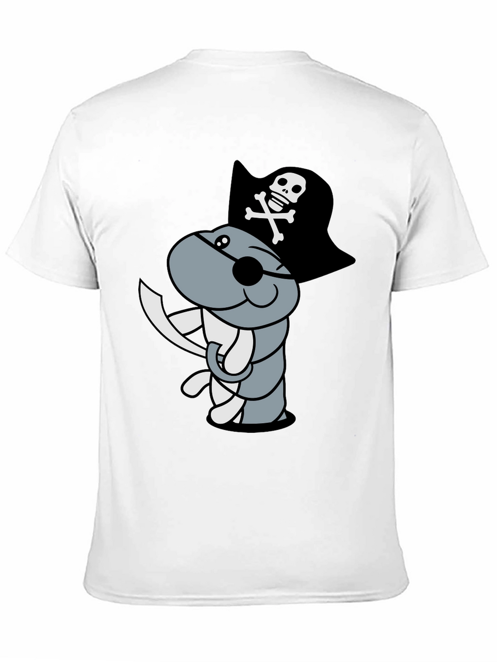 Pirate Worm Graphic T-Shirt - Black Cotton Tee