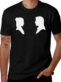 Silhouette Couple Graphic Tee - Black