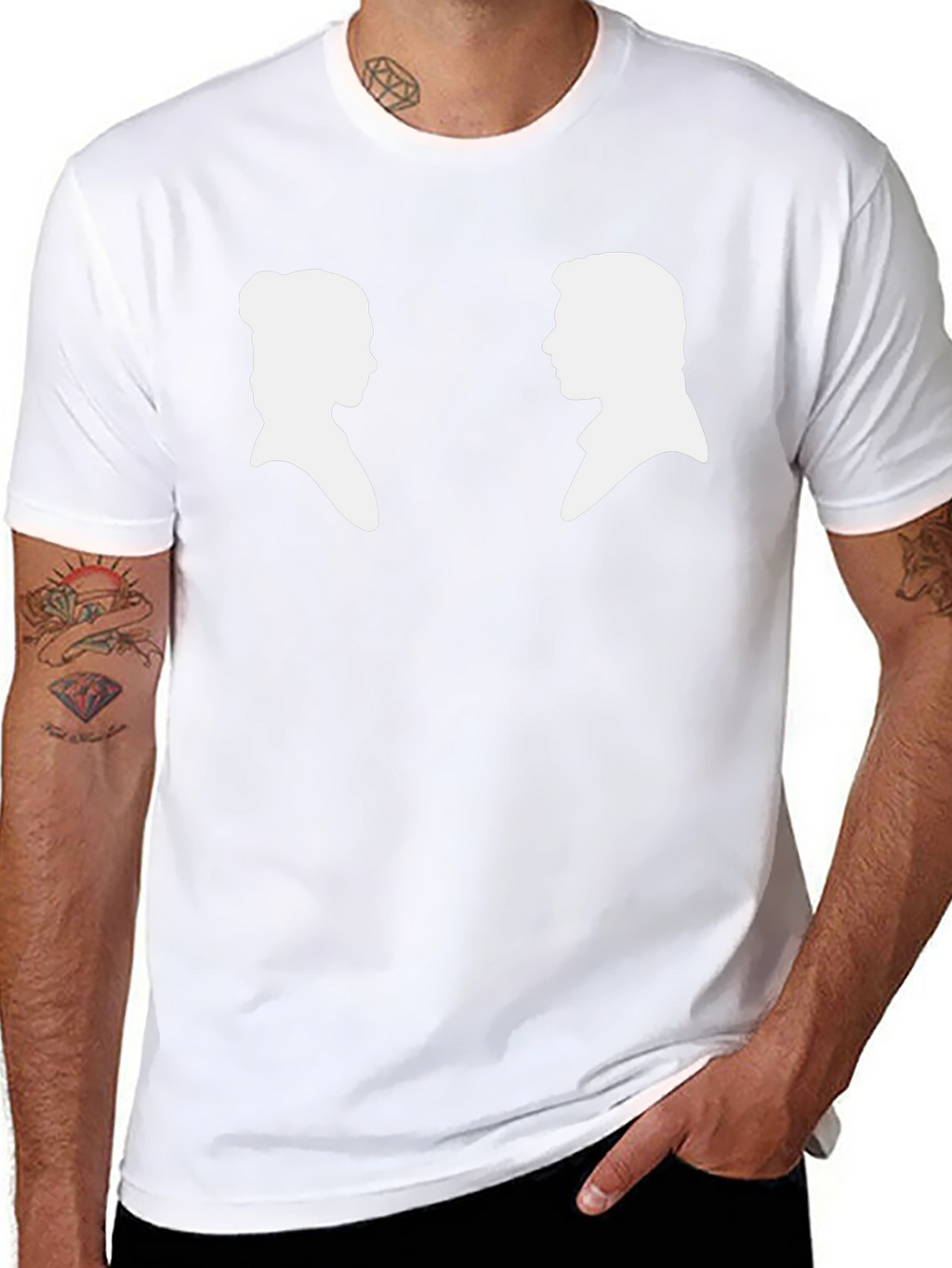 Silhouette Couple Graphic Tee - Black