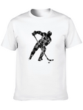 Hockey Player Silhouette Black T-Shirt