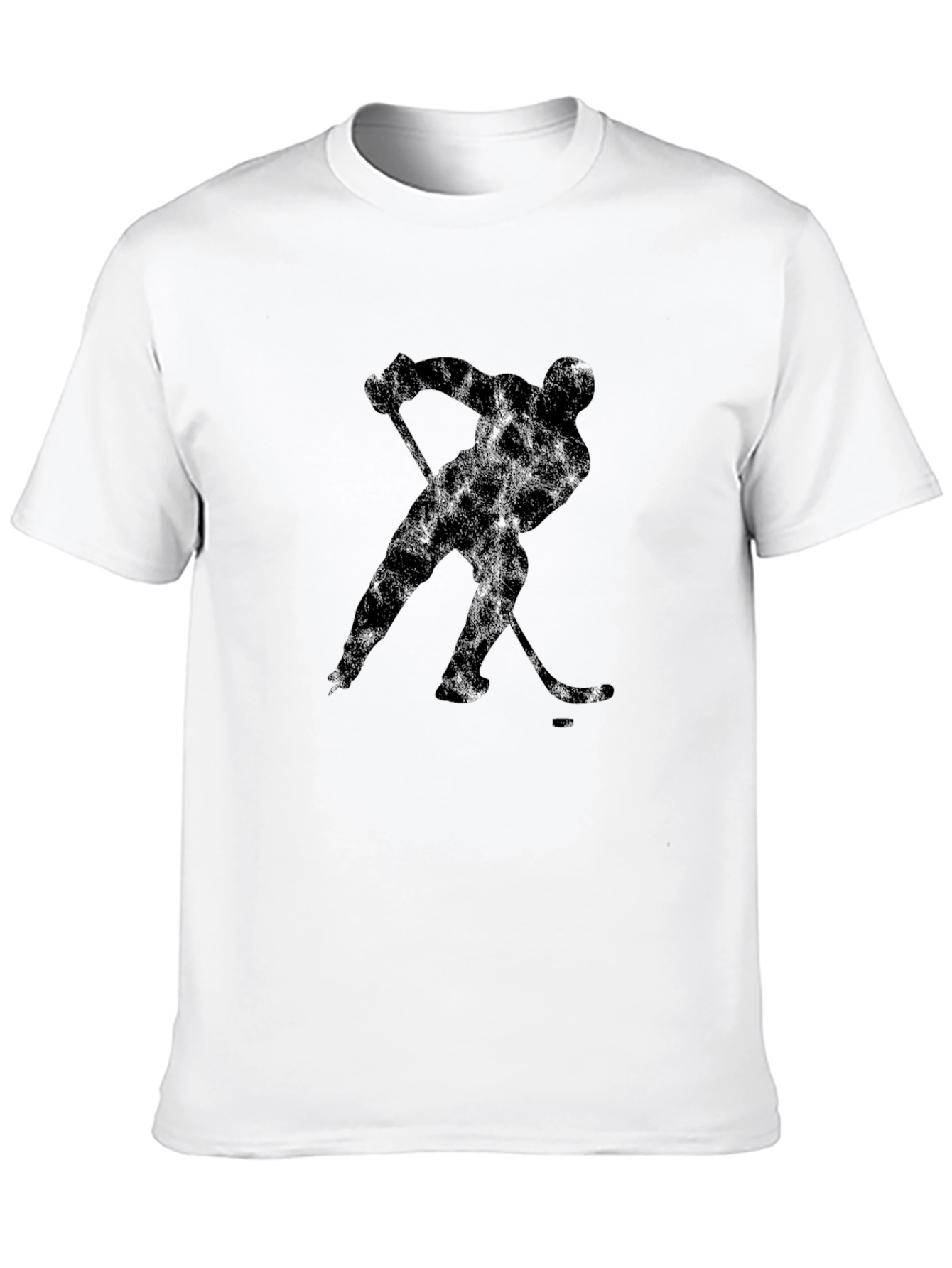Hockey Player Silhouette Black T-Shirt