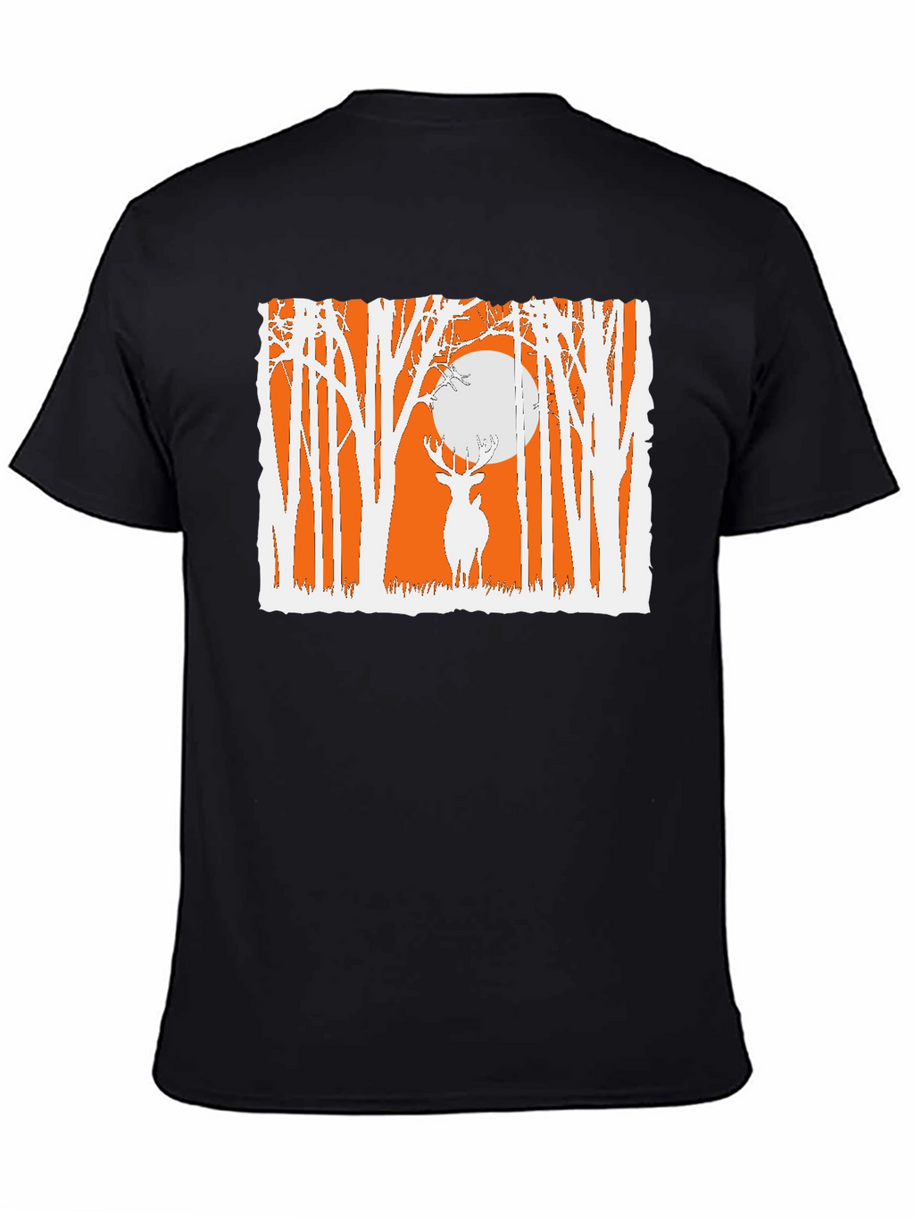 Deer in Forest Graphic T-Shirt - Black