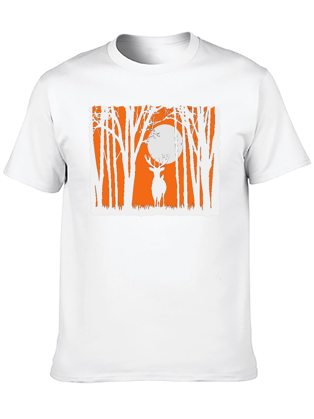 Deer in Forest Graphic T-Shirt - Black