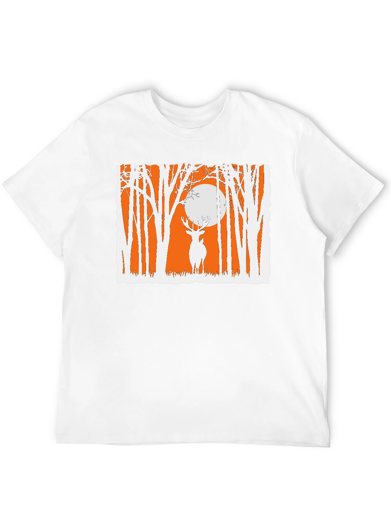 Deer in Forest Graphic T-Shirt - Black