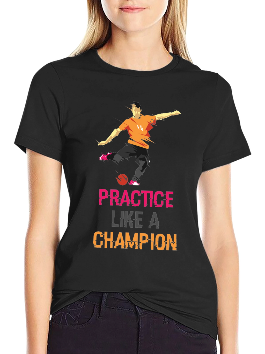Practice Like A Champion Black Graphic Tee