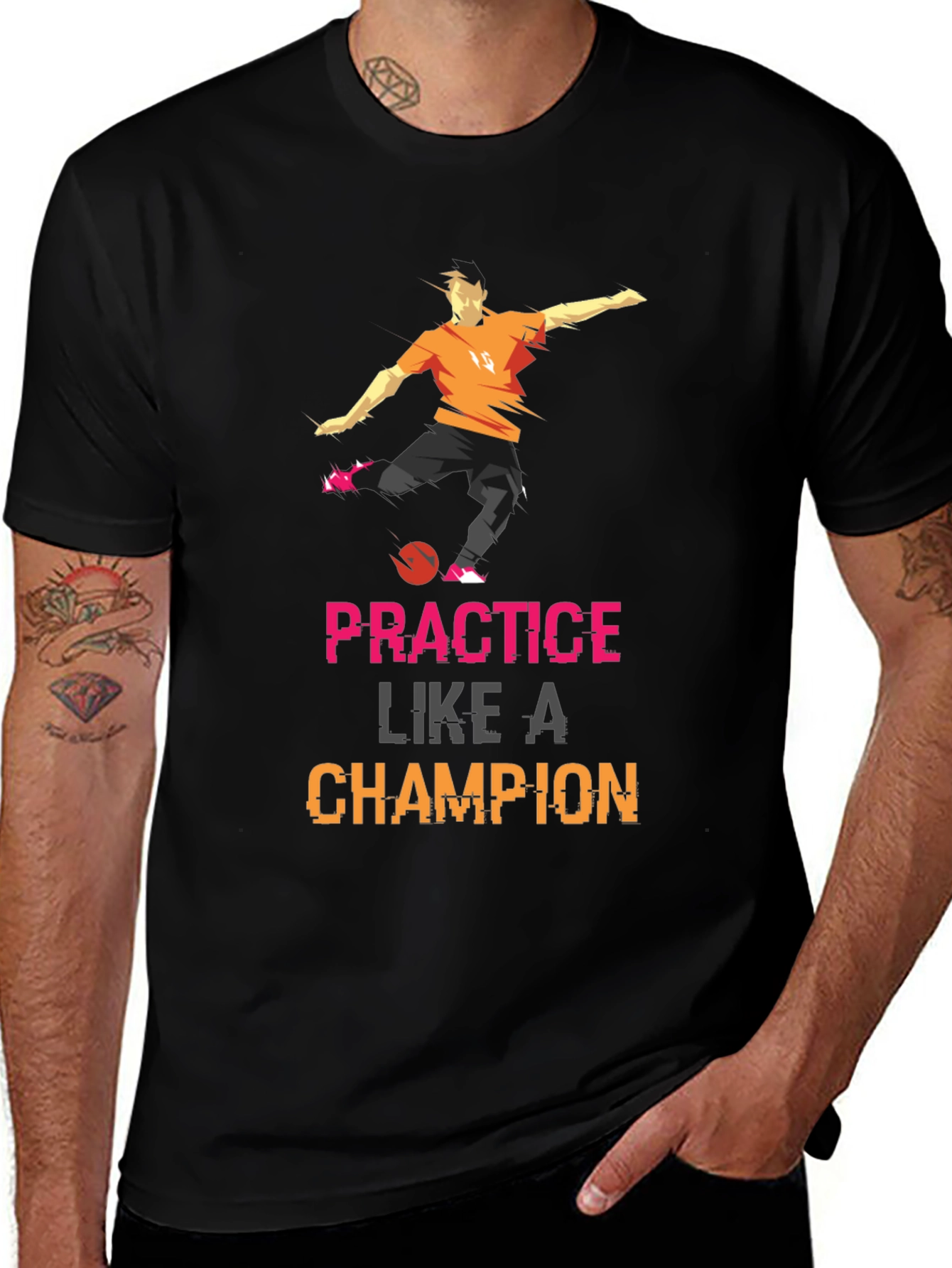 Practice Like A Champion Black Graphic Tee