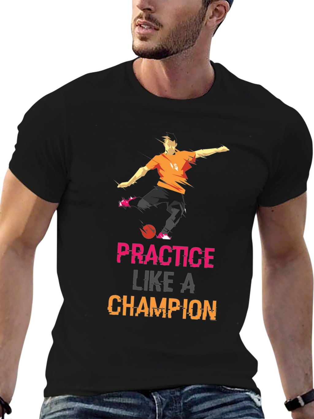 Practice Like A Champion Black Graphic Tee