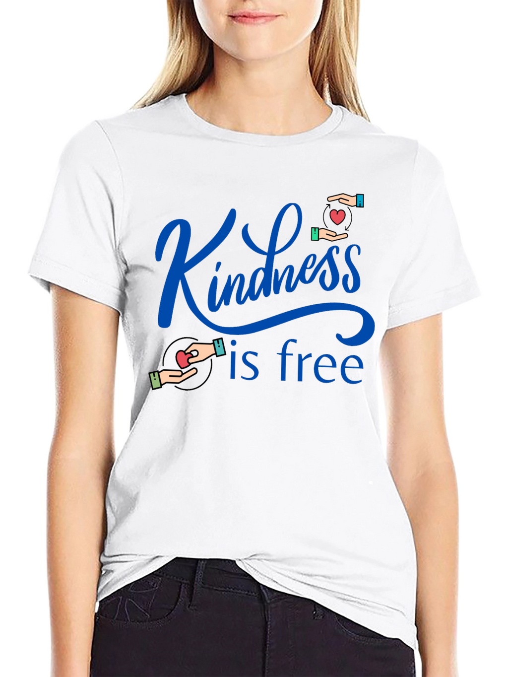 Kindness is Free Graphic Tee - Black Cotton T-Shirt