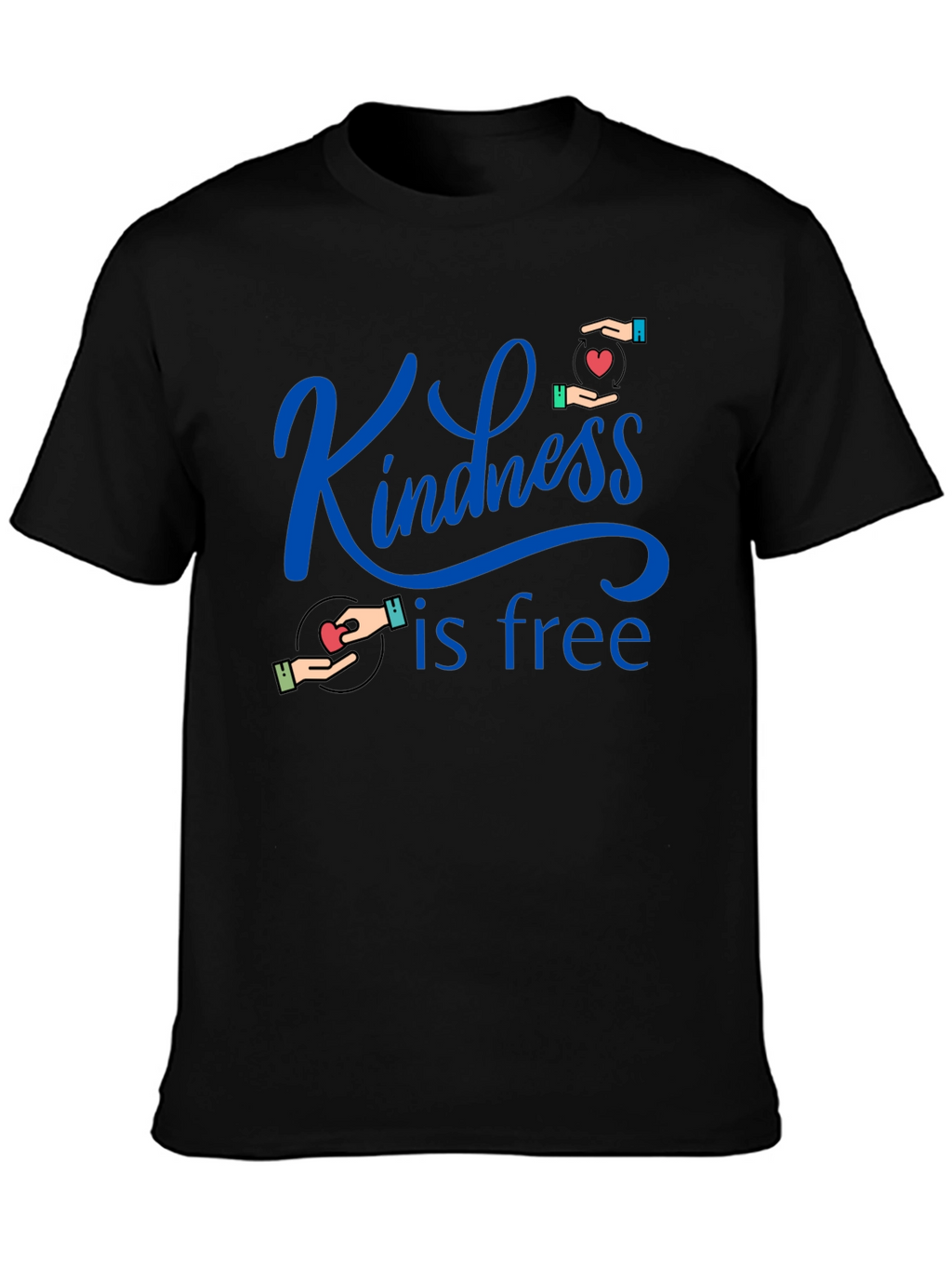 Kindness is Free Graphic Tee - Black Cotton T-Shirt