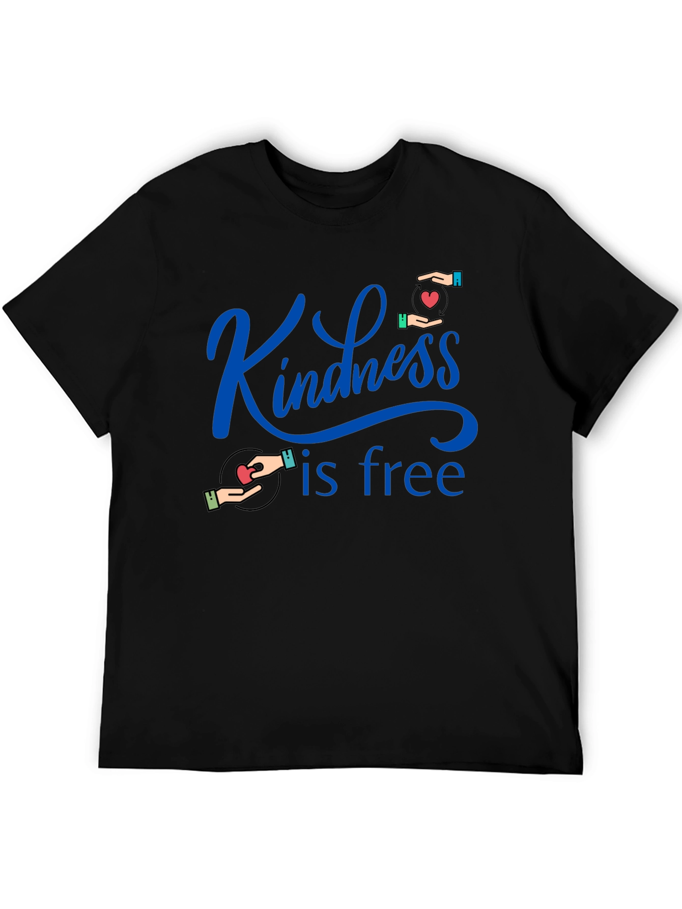 Kindness is Free Graphic Tee - Black Cotton T-Shirt