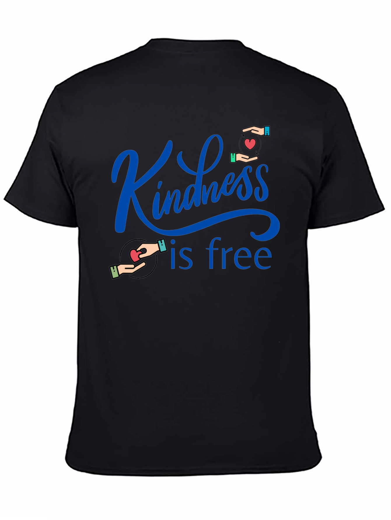 Kindness is Free Graphic Tee - Black Cotton T-Shirt