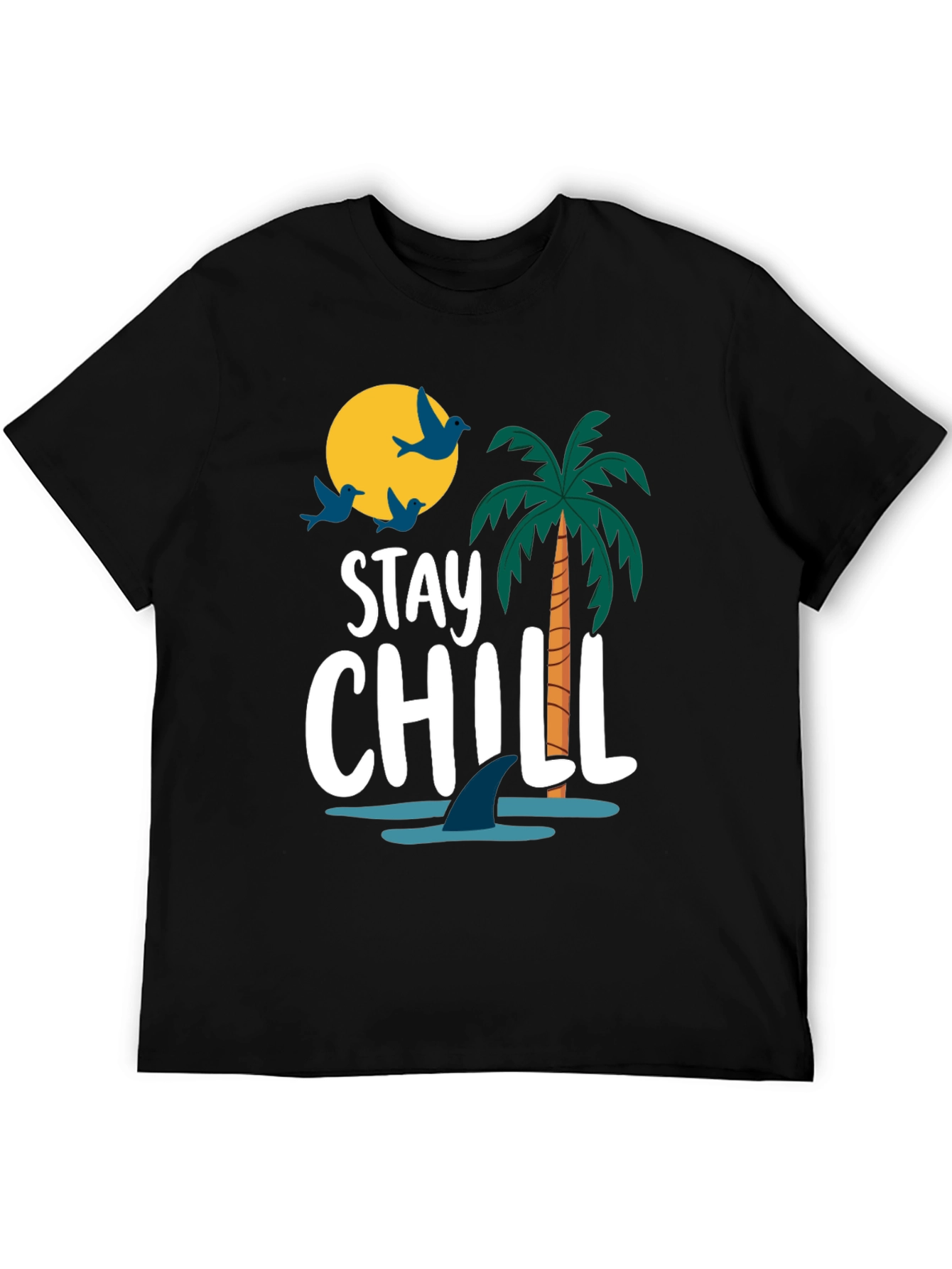 Stay Chill Graphic T-Shirt - Black Cotton Tee