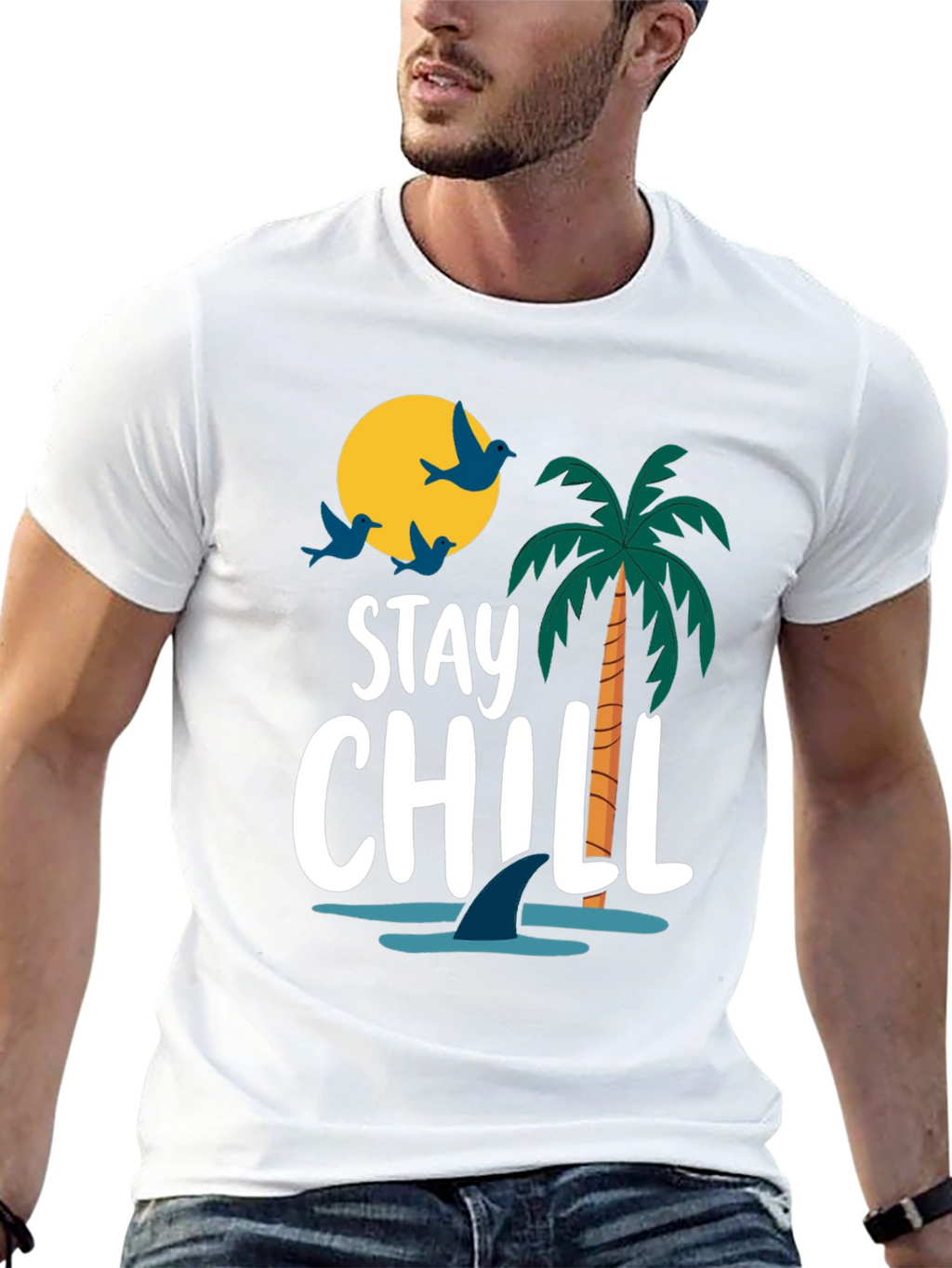 Stay Chill Graphic T-Shirt - Black Cotton Tee