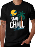 Stay Chill Graphic T-Shirt - Black Cotton Tee