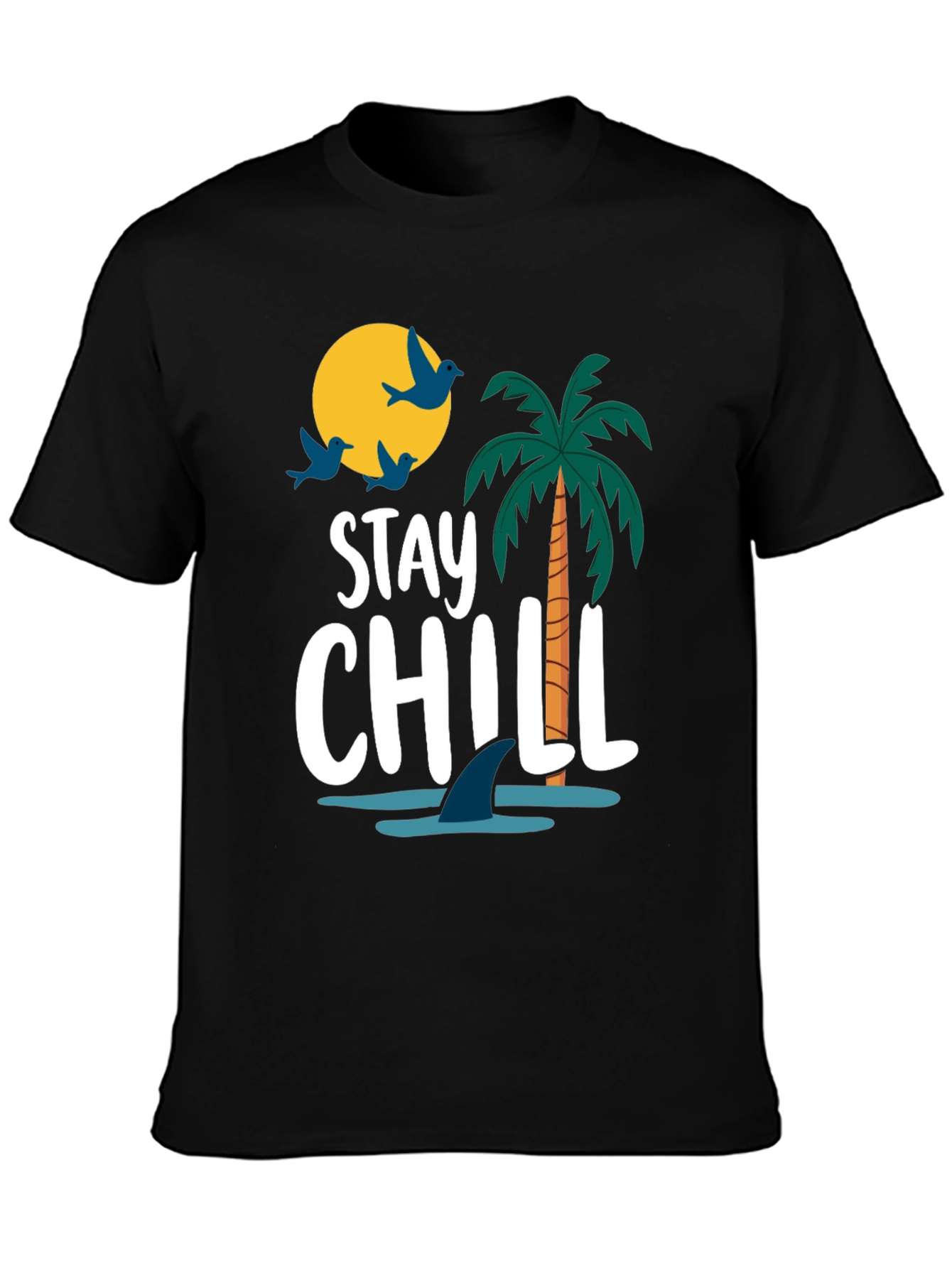 Stay Chill Graphic T-Shirt - Black Cotton Tee