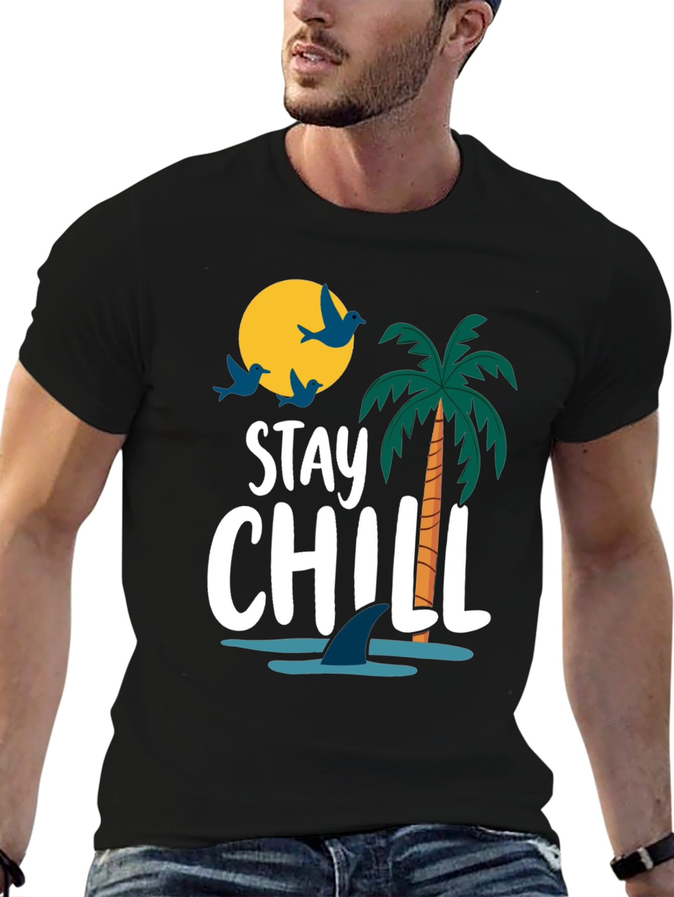 Stay Chill Graphic T-Shirt - Black Cotton Tee