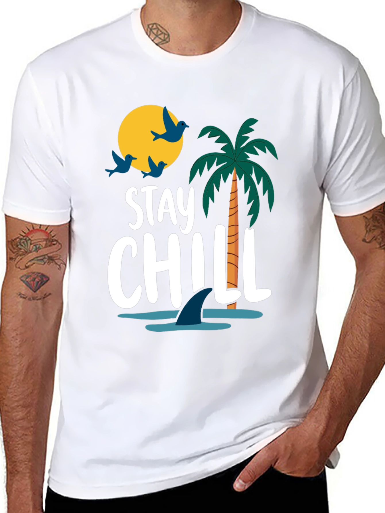 Stay Chill Graphic T-Shirt - Black Cotton Tee