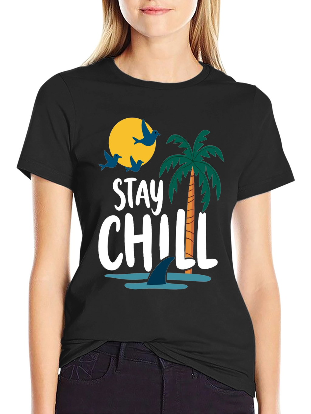 Stay Chill Graphic T-Shirt - Black Cotton Tee