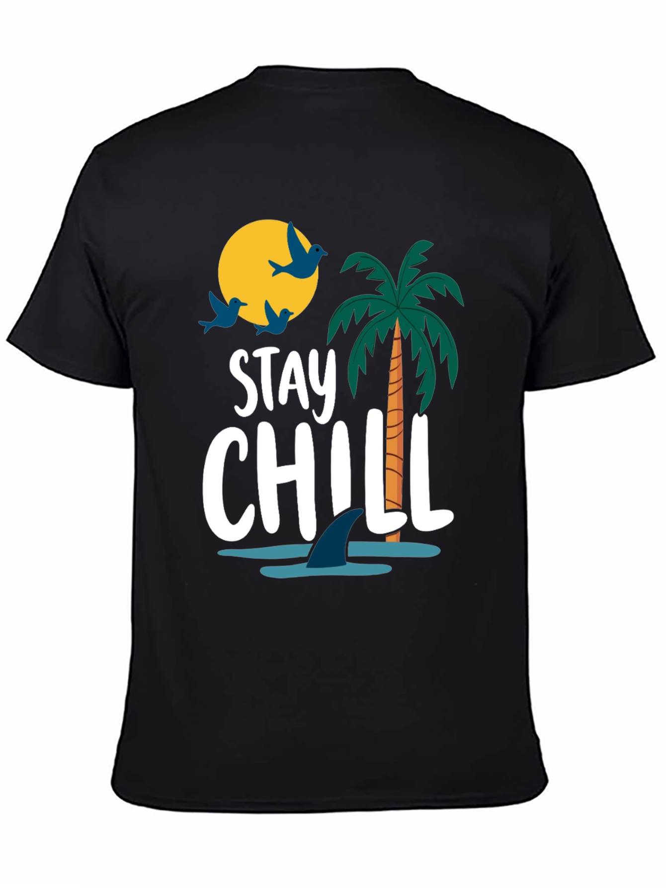 Stay Chill Graphic T-Shirt - Black Cotton Tee
