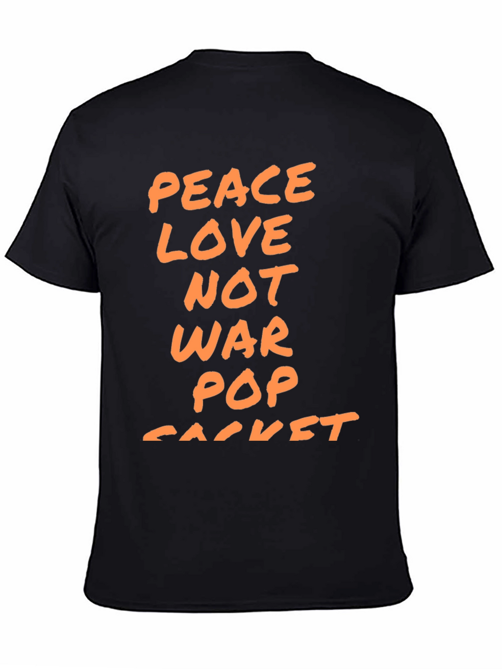 Peace Love Not War Pop Racket T-Shirt - Black