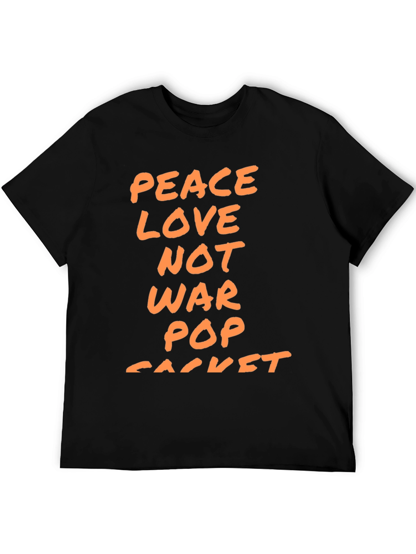 Peace Love Not War Pop Racket T-Shirt - Black