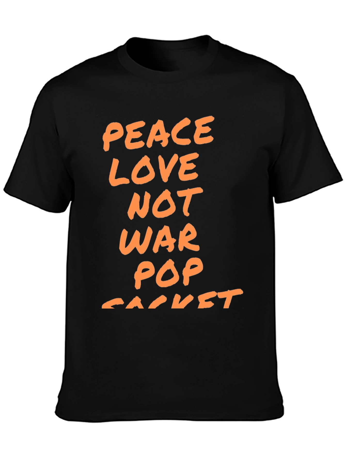 Peace Love Not War Pop Racket T-Shirt - Black