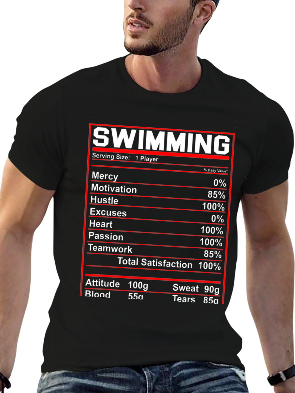 Swimming Nutrition Facts T-Shirt