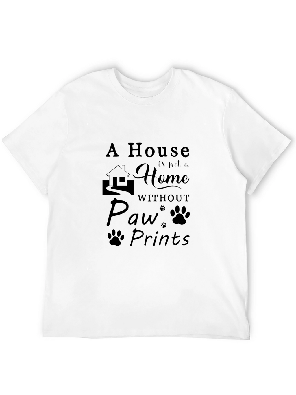 Paw Prints Home T-Shirt - Black