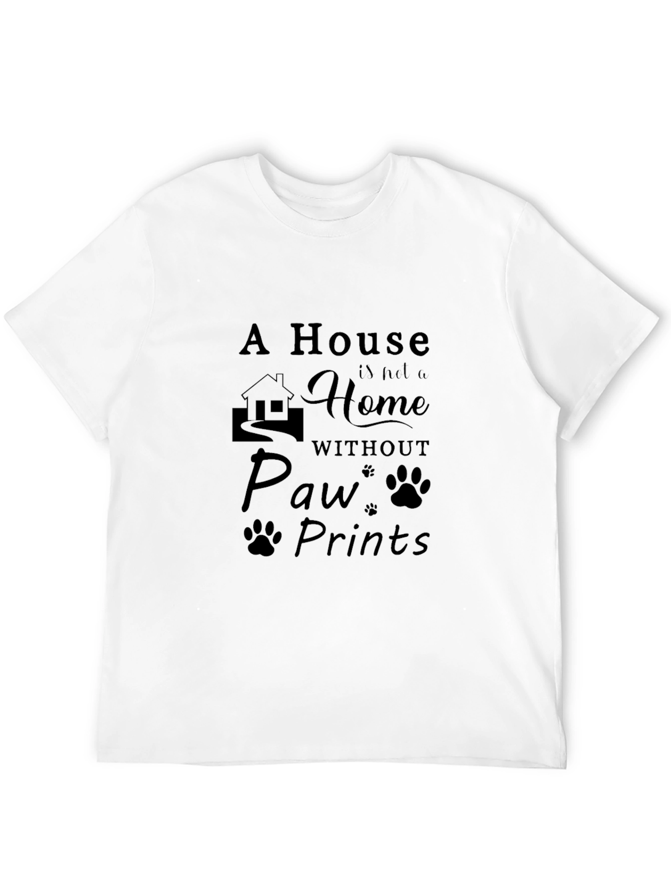 Paw Prints Home T-Shirt - Black