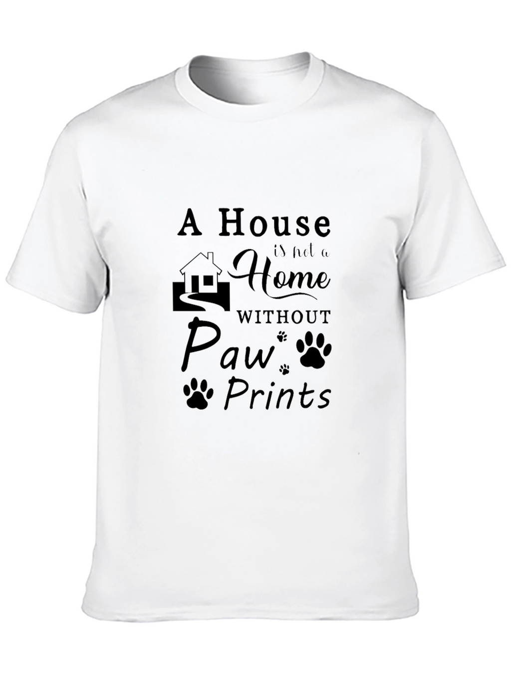 Paw Prints Home T-Shirt - Black