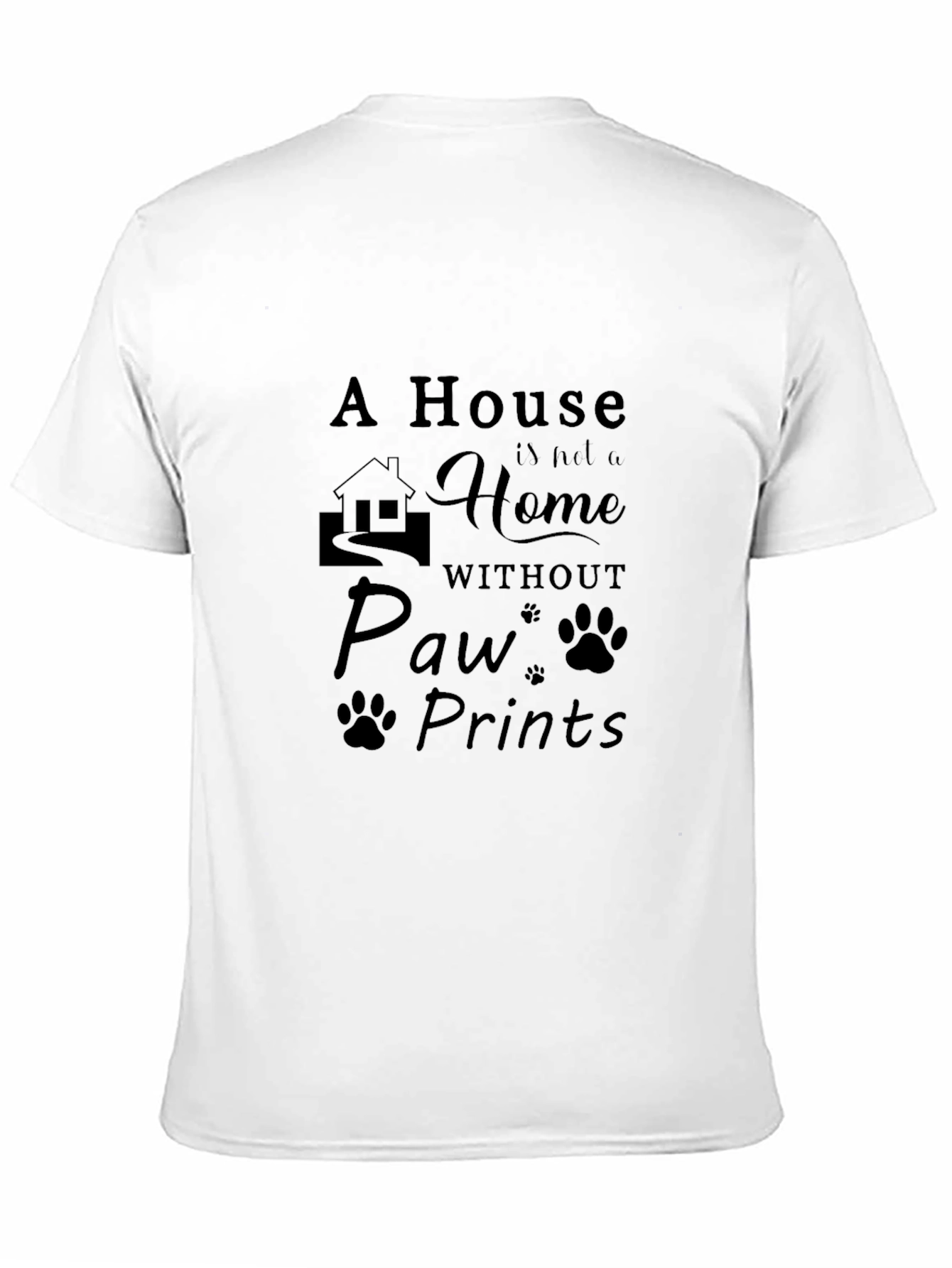 Paw Prints Home T-Shirt - Black
