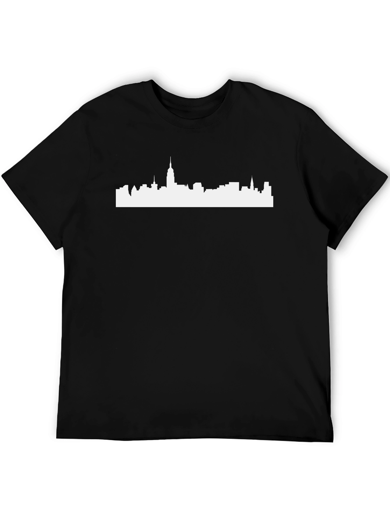 Cityscape Graphic Tee - Black Cotton T-Shirt