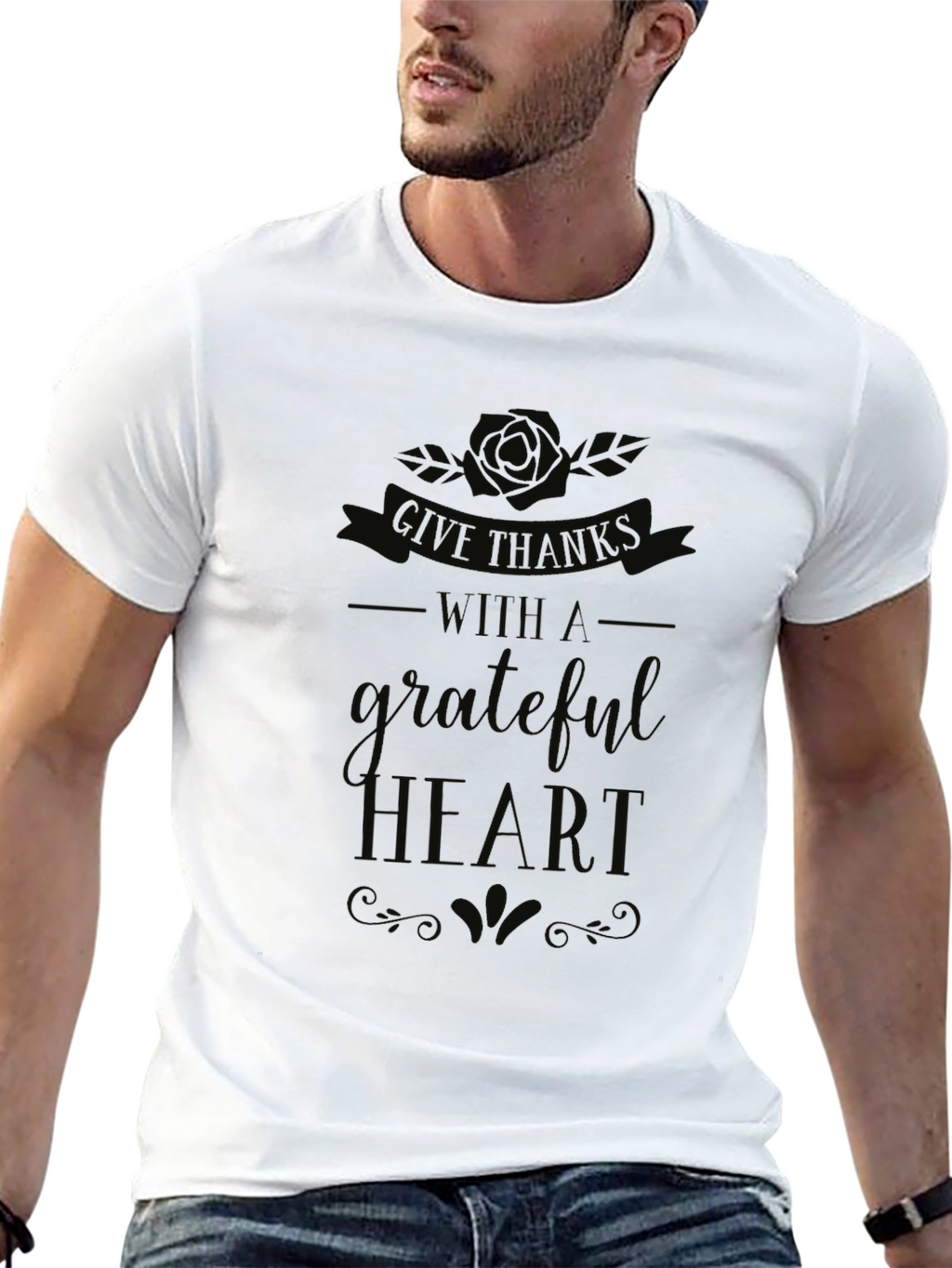 Grateful Heart Black T-Shirt