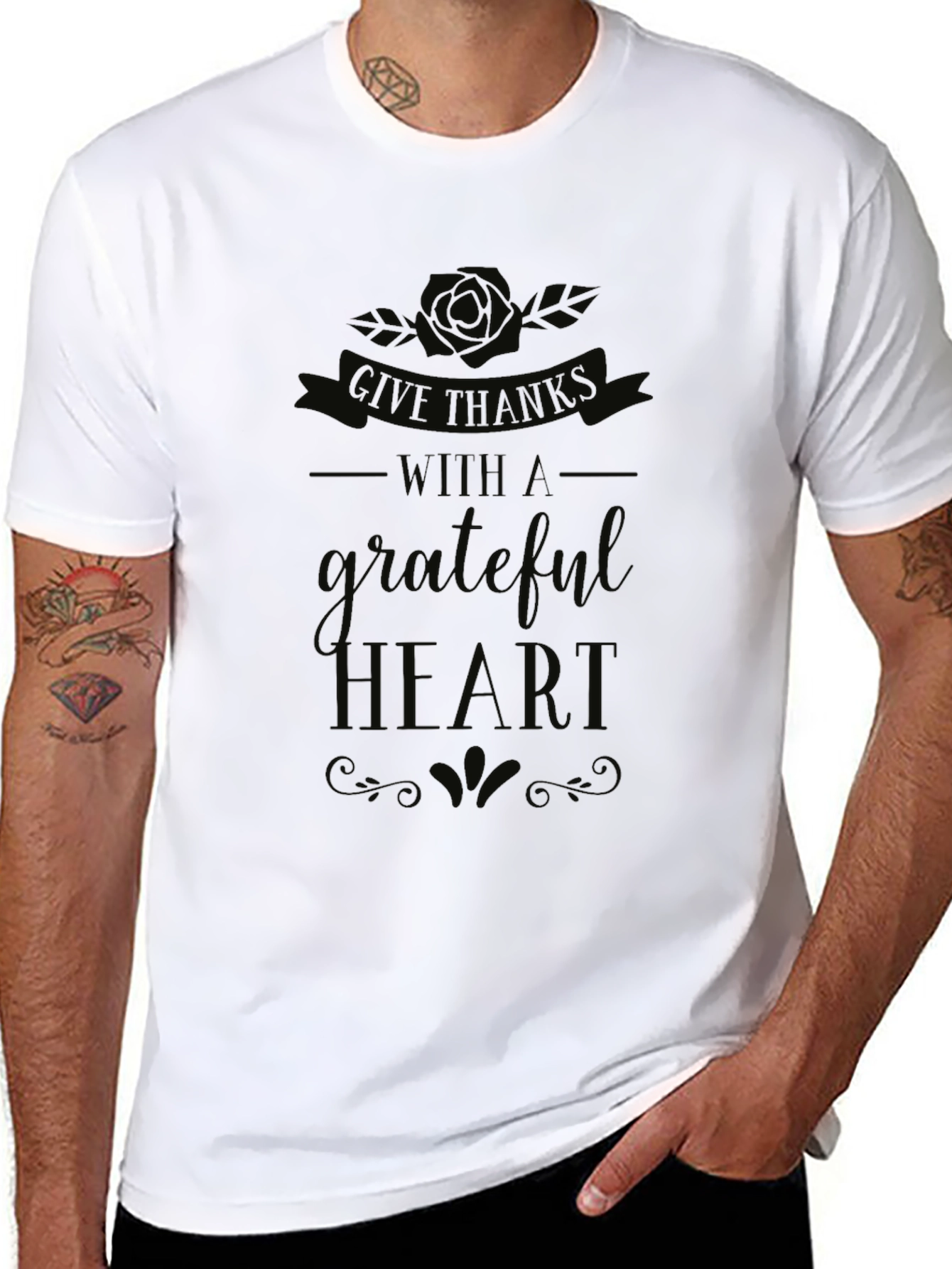 Grateful Heart Black T-Shirt