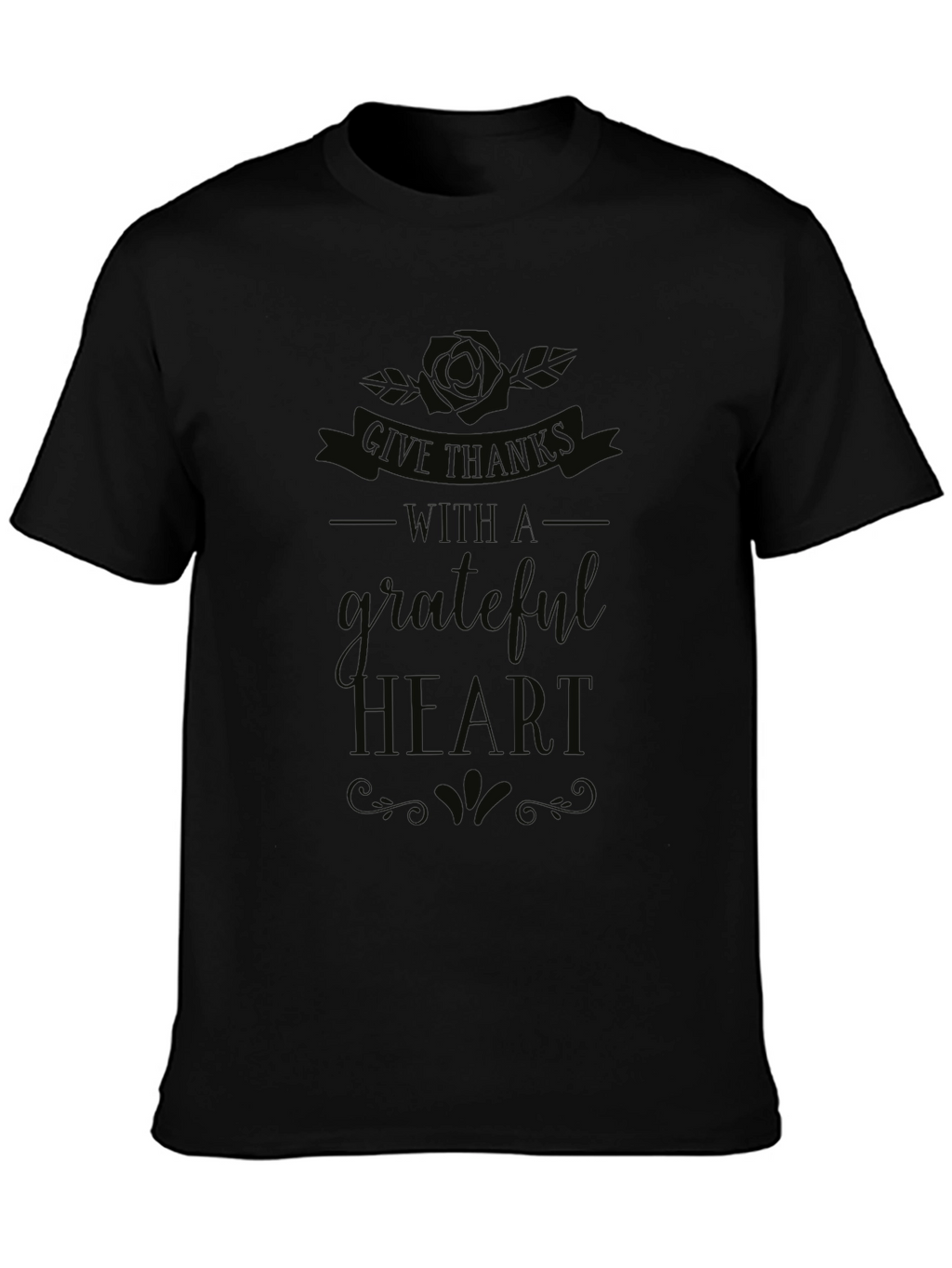 Grateful Heart Black T-Shirt