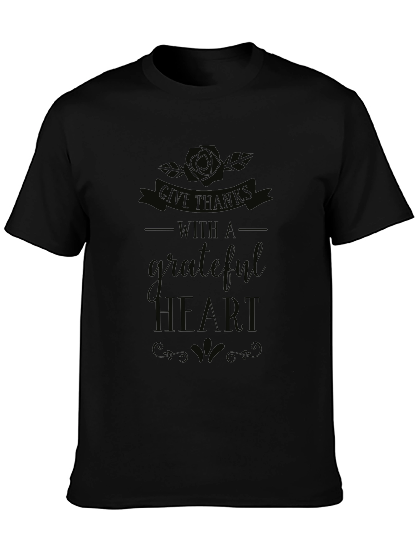 Grateful Heart Black T-Shirt