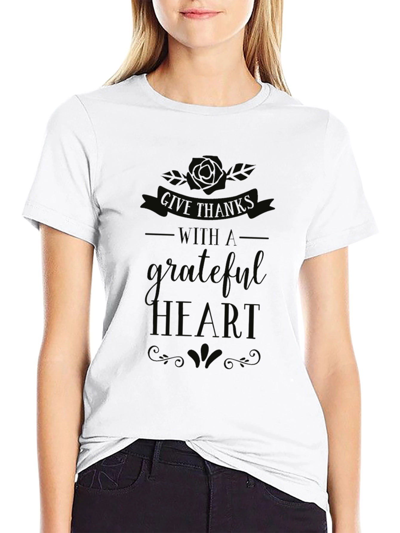 Grateful Heart Black T-Shirt
