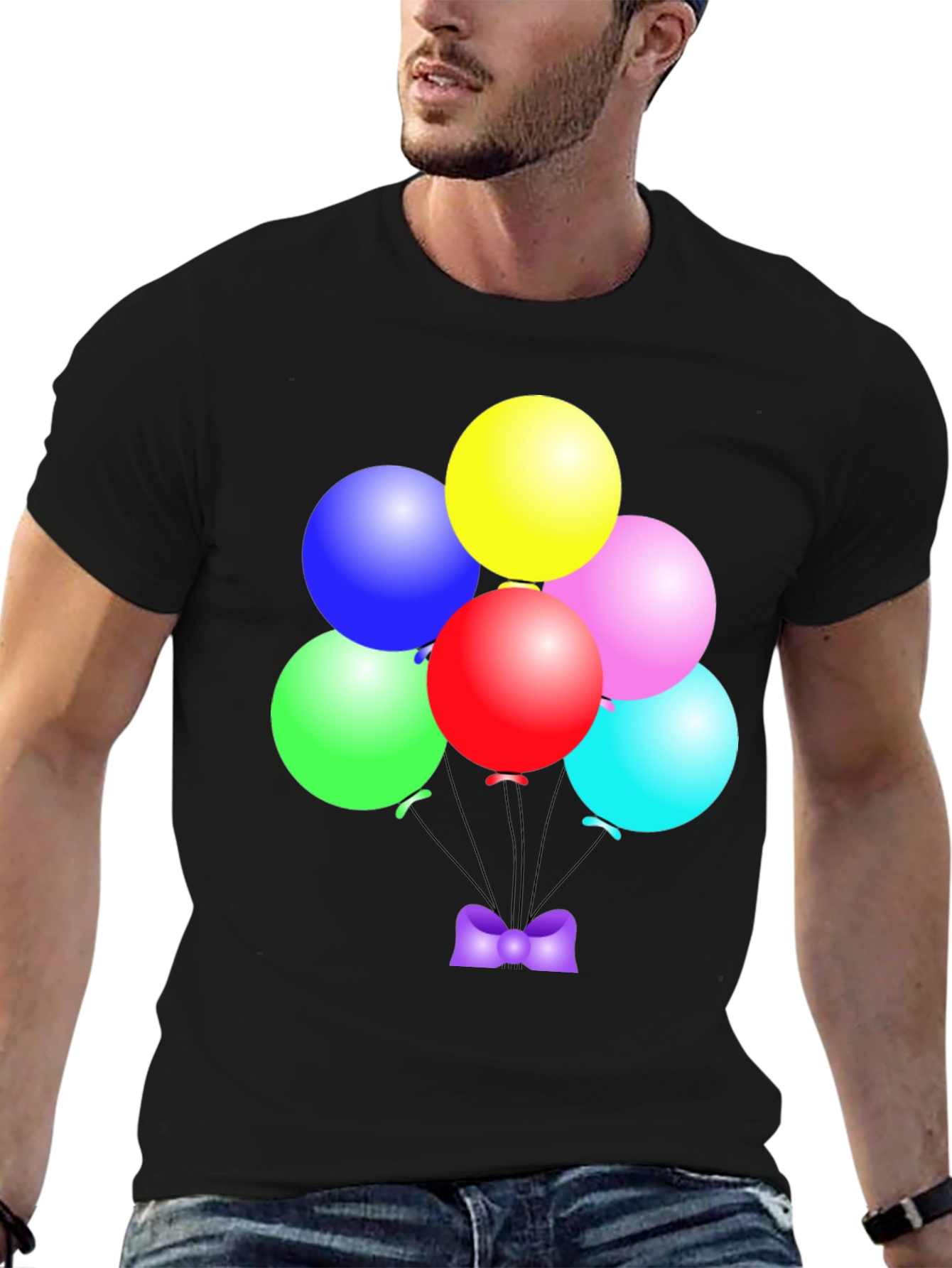 Colorful Balloons Graphic Tee - Fun Party Shirt