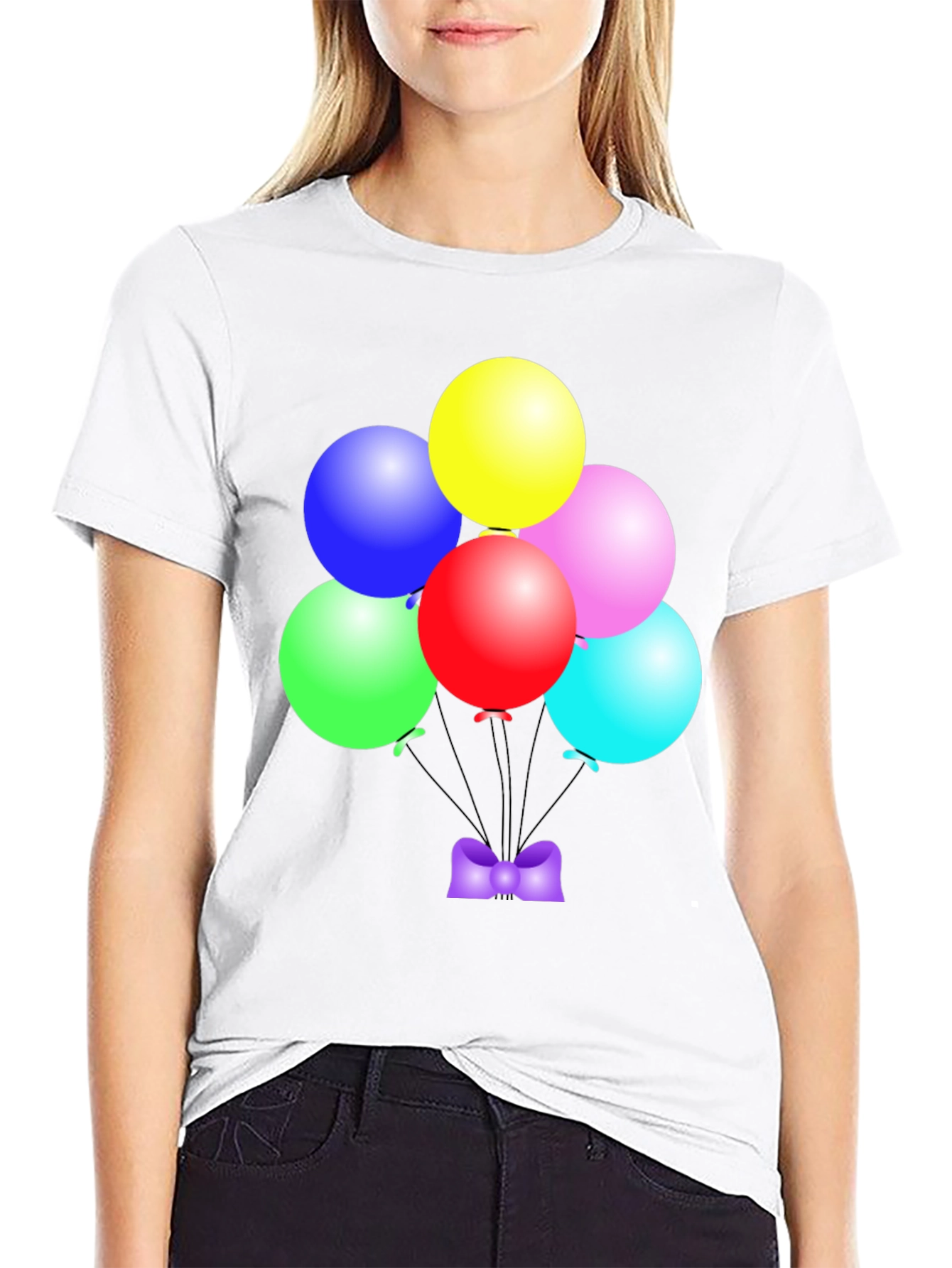 Colorful Balloons Graphic Tee - Fun Party Shirt